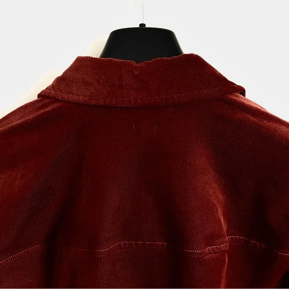 Madewell Corduroy Twill Oversized Shirt Jacket In Orange Size M NWT - Picture 13 of 15